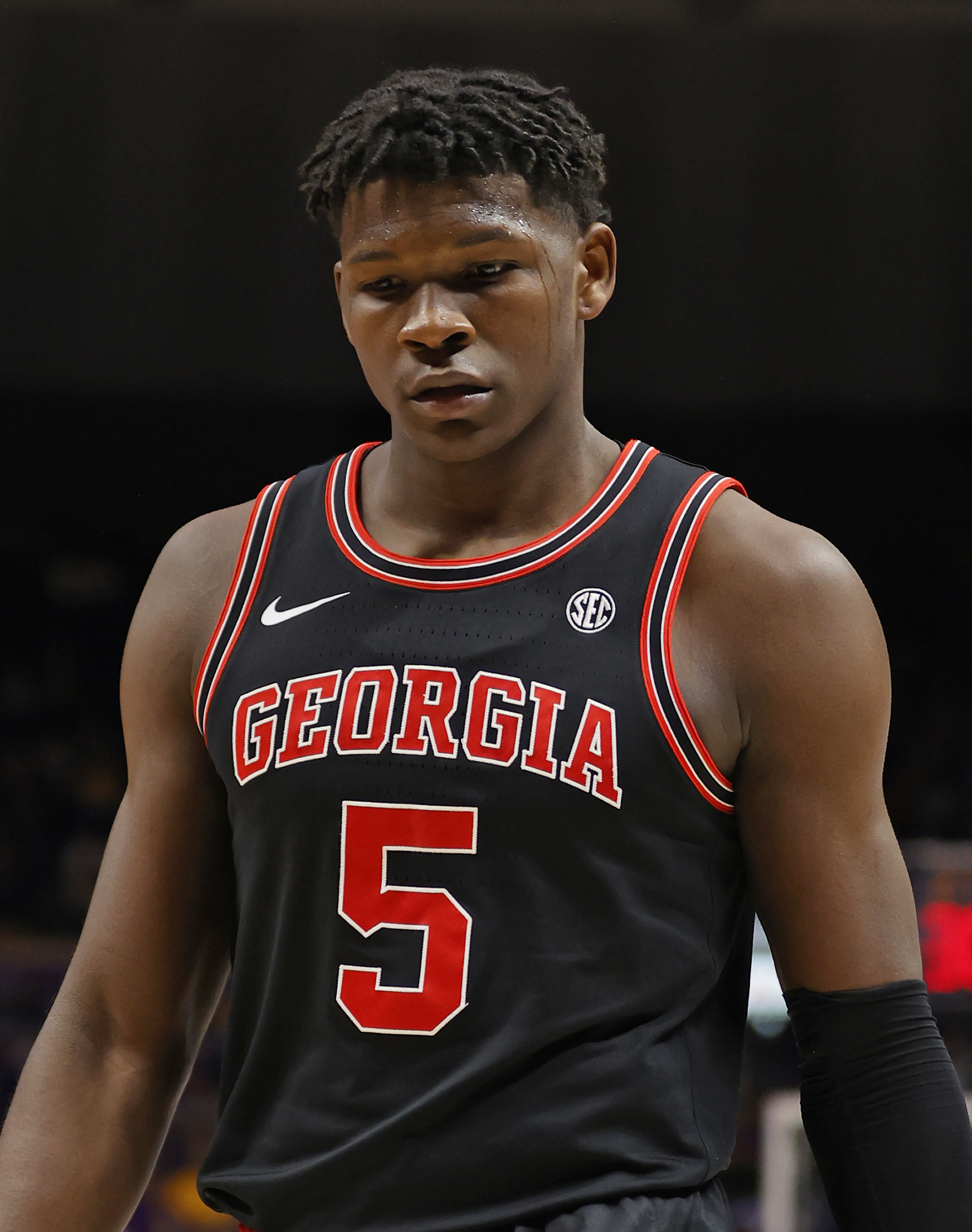 anthony edwards close up wearing UGA jersey